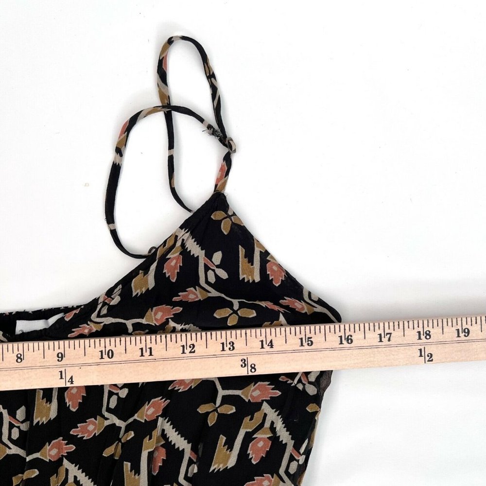 Anthropologie Dolan Sz L 100% Silk Black Rolakan Tapestry Print Romper Jumpsuit - Picture 6 of 9